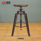 独家专利复刻工业风升降铁艺实木金属吧椅吧台椅吧凳吧台凳吧台桌