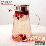 防爆大容量耐热耐高温玻璃冷水壶 带盖过滤泡茶壶 凉水壶果汁壶2L