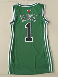 公牛队 1号 罗斯 绿色 连衣裙 性感 女装 女生款 球衣 篮球服