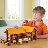 HGSRR益智DIY小屋 创意亲子搭建游戏建筑百变木头积木制玩具 原木