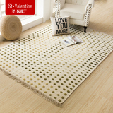 印度进口客厅地毯沙发茶几欧式羊毛混纺 美式卧室床边毯长方形大