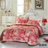 韩国纯棉提花绗缝被加厚夹棉床盖三件套欧式床罩床单空调被盖床单