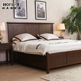 美式上海实木床储物白蜡木美式乡村风格 双人床带抽屉实木床15号