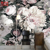 无缝整张环保壁纸壁画 客厅卧室电视背景墙纸 欧式油画3D手绘花卉