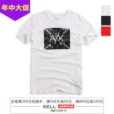 美国代购AX ARMANI EXCHANGE阿玛尼男士胸前方块圆领短袖修身T恤