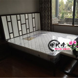 新中式床 水曲柳全实木双人床 现代明清家具床 酒店宾馆标准间床