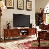 美式乡村家具实木电视柜 客厅电视柜1.8米 欧式雕花电视柜