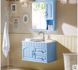 欧式小户型美式橡木落地浴室柜卫浴柜洗脸手盆柜组合卫生间镜柜