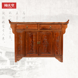 中式仿古明清古典家具 两门两斗 雕花鞋柜储物柜 实木榆木特价