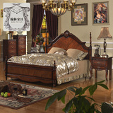 美式床欧式床实木床 1.5、1.8米双人床橡木床田园床 卧室家具床