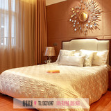 新中式床现代简约家具 酒店客房卧室高端床铺 工厂定制直销