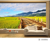 大型壁画壁纸 客厅沙发背景墙墙纸墙布现代中式草原风光/田园风景