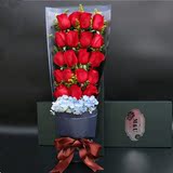 母亲节19朵红玫瑰礼盒武汉鲜花速递快递同城生日武昌江汉洪山硚口