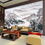 艺舍墙贴大型壁画/定制中式 国画山水 风景装饰壁纸电视背景墙纸