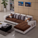小户型布艺沙发组合 现代简约可拆洗客厅转角贵妃带储物整装沙发