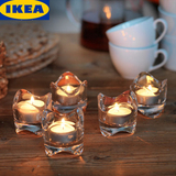 IKEA宜家代购 凡斯纳 小圆蜡烛托 烛台 透明玻璃 玻璃烛台摆件