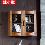 辣小椒现代中式简约实木吊柜书房墙柜收纳挂柜客厅厨房壁柜小组合