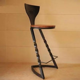 美式复古实木铁艺酒吧吧台桌椅组合简约创意高脚吧凳咖啡厅前台椅