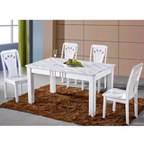 现代简约时尚白色韩式田园风格烤漆实木大理石餐桌椅组合餐台桌子