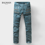 BALMAIN 巴尔曼男士小脚牛仔裤男 弹力机车韩版修身铅笔裤长裤男