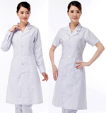 白大褂短袖女医生服装长袖冬装护士服夏装收腰修身男款式医用加厚