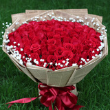 99朵红玫瑰情人节成都同城鲜花速递配送双流郫县龙泉青羊花店送花