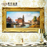手绘欧式古典风景油画水乡威尼斯建筑壁画装饰挂画城堡莱亚正品