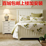 特价欧式床双人床1.51.8松木床高箱储物床美式床实木床白色婚床