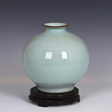 景德镇陶瓷器 复古白色冰裂花瓶 中式客厅博古架装饰品工艺品摆件