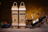 新款单瓶装红酒木盒 红酒礼盒 葡萄酒盒 桐木烧色复古 通用版