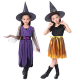 万圣节儿童巫婆服装女童小魔仙化妆舞会小女巫服角色扮演cosplay