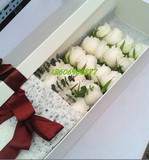 情人节玫瑰花束礼盒19朵白玫瑰花束礼盒装厦门情人节礼物花束礼盒