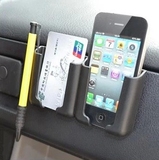汽车手机夹导航支架车载多用途车用胶粘式手机座车用名片夹盒苹果