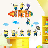 可爱卡通小黄人墙贴纸可移除儿童房间幼儿园卧室男孩创意装饰画