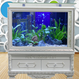 欧式金鱼缸水族箱中小型生态免换超白玻璃客厅1米可定做底滤包邮