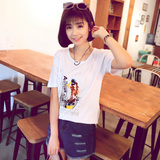 韩版夏季新款韩版印花短袖t恤卡通女学生宽松时尚上衣潮女装通勤