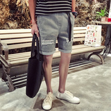 2016夏季新款韩版裤子男士破洞牛仔裤大腿刮烂短裤薄款五分裤潮流