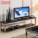 现代简约不锈钢电视柜茶几组合 套装客厅家具大理石简易时尚地柜