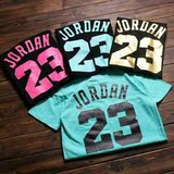 正品代购 15夏季AJ乔丹23号薄荷绿T恤 清新情侣运动篮球短袖男女