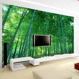 无缝大型壁画田园山水3d立 竹林风景画电视客厅背景装饰墙纸壁纸