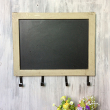 创意家饰实木质壁挂式小黑板小学生木制画板儿童创意带挂钩留言板
