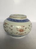 五十年代出口瓷青花玲珑加彩茶叶罐 全品 保真包老古玩瓷器收藏
