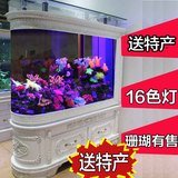 创意生态鱼缸欧式子弹头金鱼缸吧台鞋柜玻璃水族箱中型1.2/1.5米