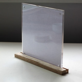 20cm榉木方水晶桌牌台牌平面强磁台卡席位牌高档展示牌木质标签卡