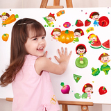 可移除墙贴纸贴画卡通可爱小人水果装饰儿童房茶杯手机电脑幼儿园