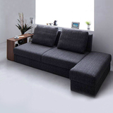日式简约小户型多功能布艺沙发床 可折叠可拆洗棉麻沙发组合双人