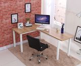 电脑桌 台式家用办公桌L型书桌现代简约简易钢木 转角电脑桌宜家