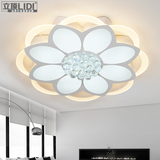 立顶 创意设计师个性花形LED吸顶灯 大厅k9水晶客厅灯温馨卧室灯