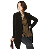 春秋新款韩版女士西服外套中长款休闲修身显瘦直筒OL小西装外套潮