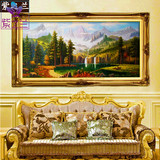 油画风景纯手绘欧式美式玄关客厅装饰画有框手工山水餐厅挂画壁画